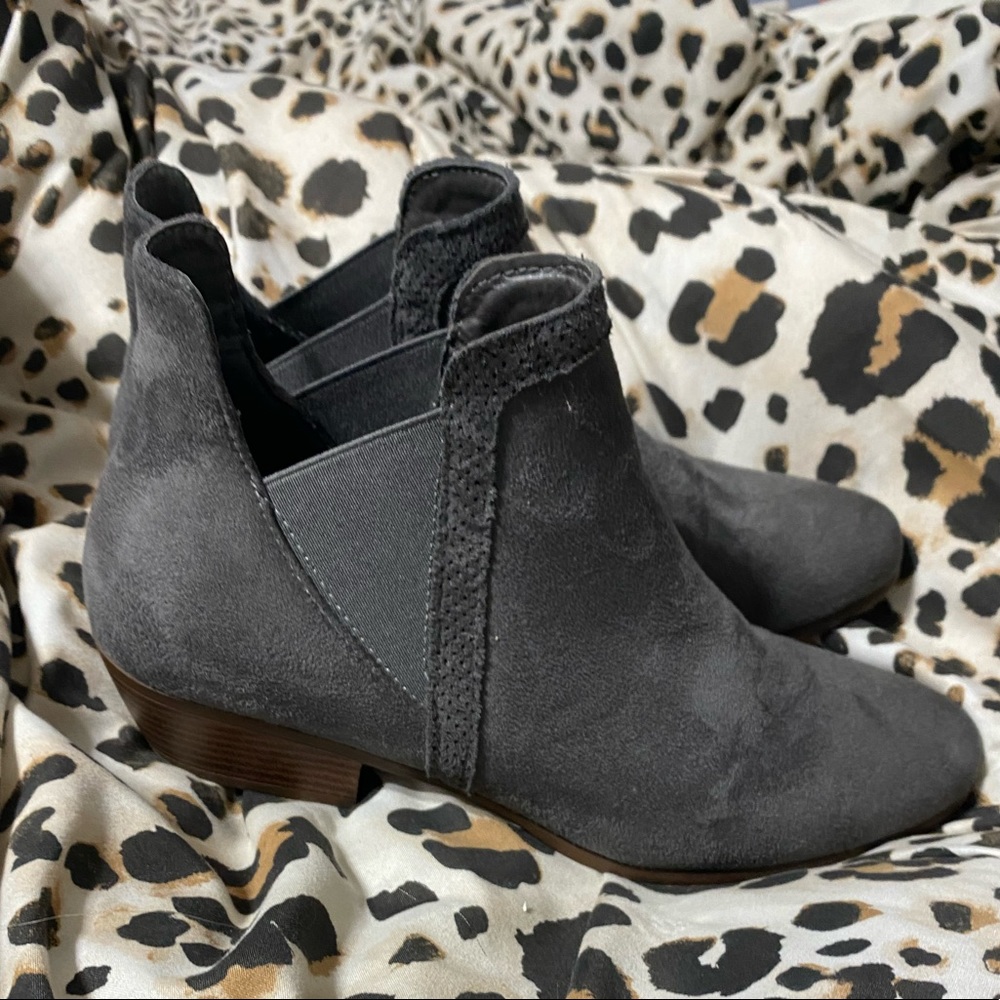 dark grey booties